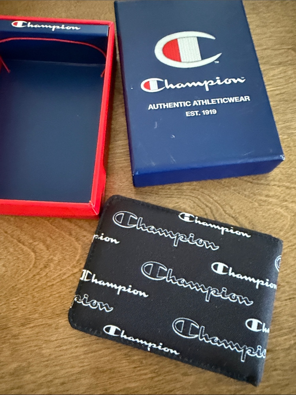 Champion Black Logo Bi-Fold Wallet